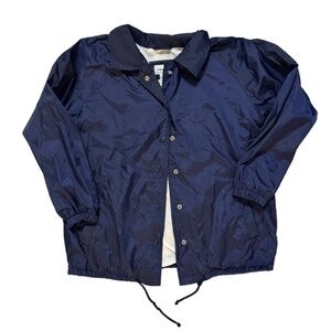 Vintage Navy Blue Lined Windbreaker